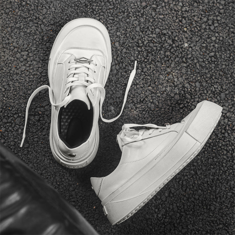 Men's Thick Sole Height Increasing British Distressed Warped Sneakers