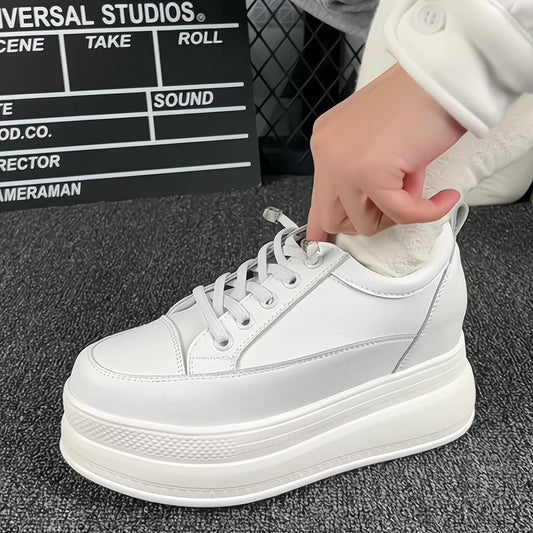 Women's White Summer Thick Bottom Leisure Platform Sneakers