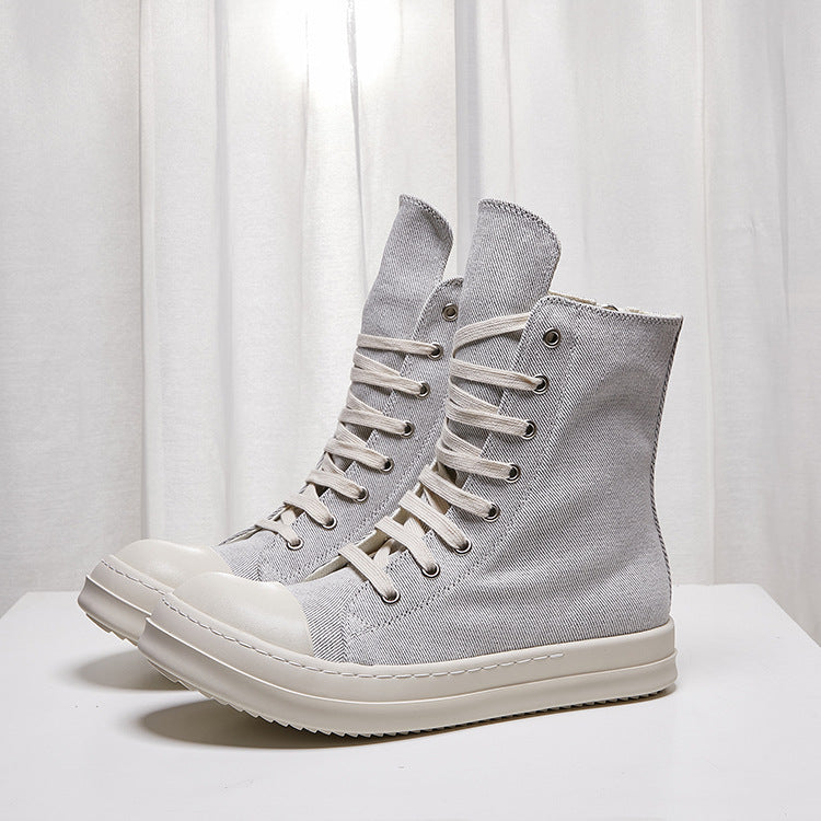 Men's Thick-soled Round Head Leisure Board Plus Canvas Shoes
