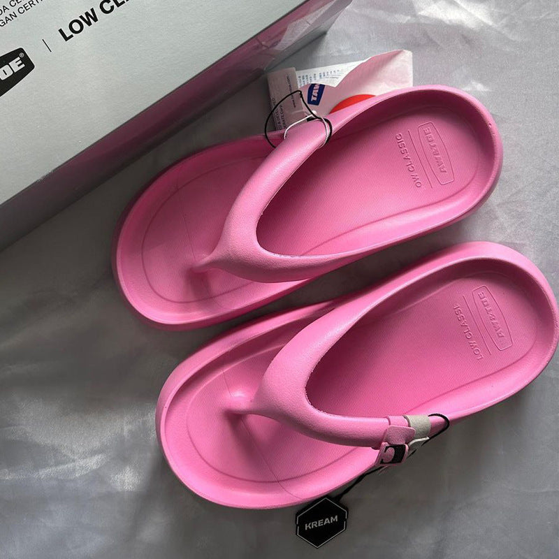 Women's Summer Wear Platform Rubber Sole Slippers