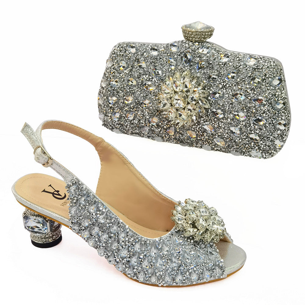 Women's African Design Matching Bag Party Nigeria Men's Shoes