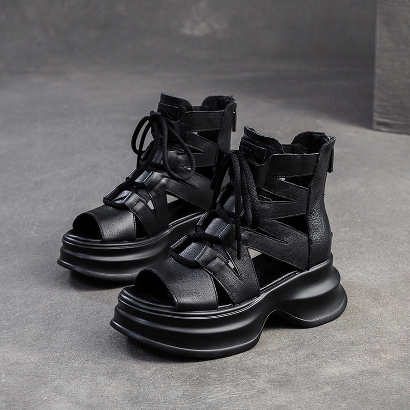Women's Bottom Versatile Peep Toe Breathable Retro Sandals