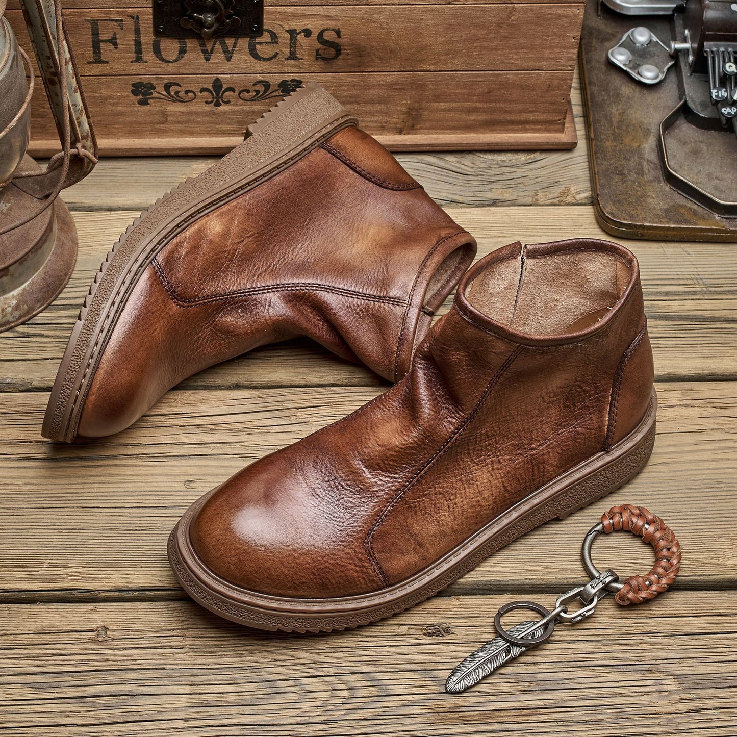 Men's Chelsea Ankle Soft Cowhide Fashion Martin Boots