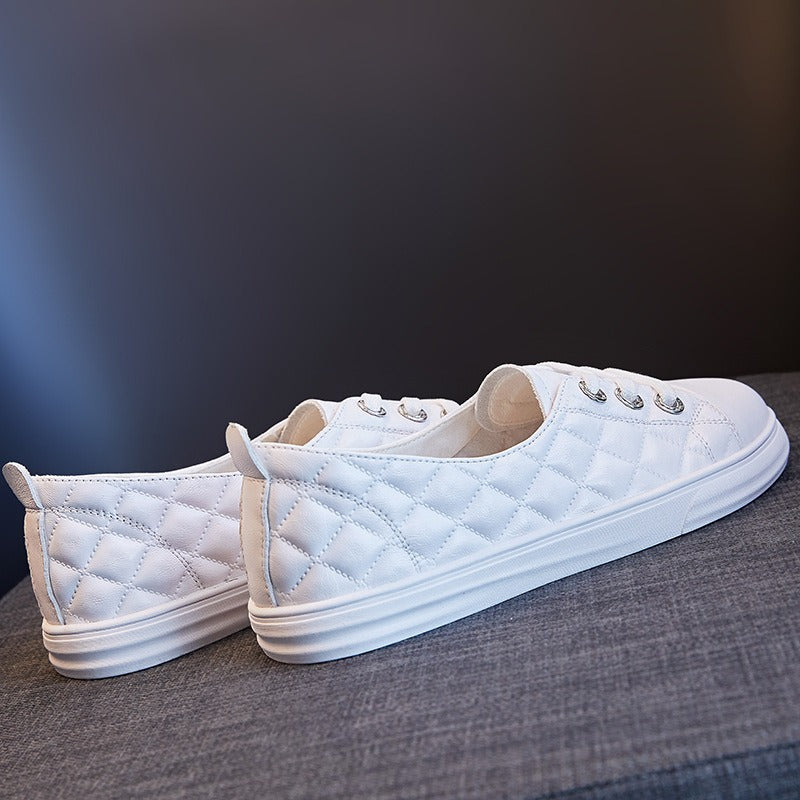 Attractive Elegant Women's White Sheepskin Flat Women's Casual Shoes