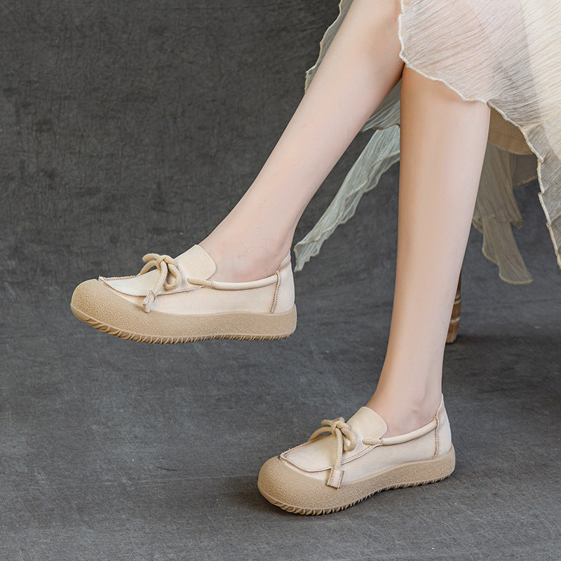 Women's Layer Cowhide Soft Bottom Surface Handmade Women's Casual Shoes