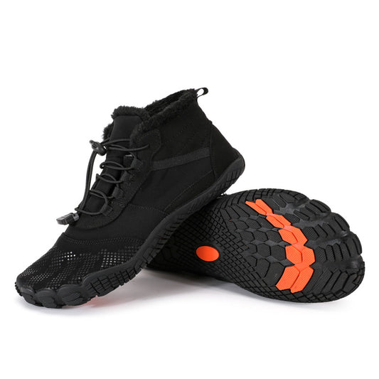 Men's Outdoor Five-finger Winter Cotton Waterproof Plus Snow Boots