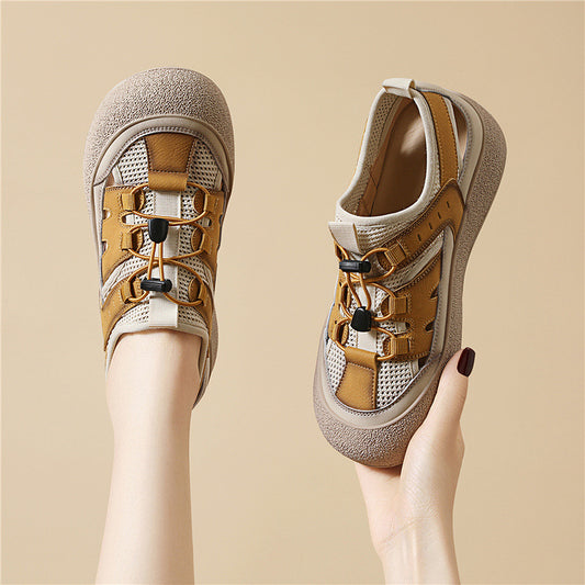 Women's Genuine Summer Breathable Hollow Outdoor Beach Soft Women's Shoes