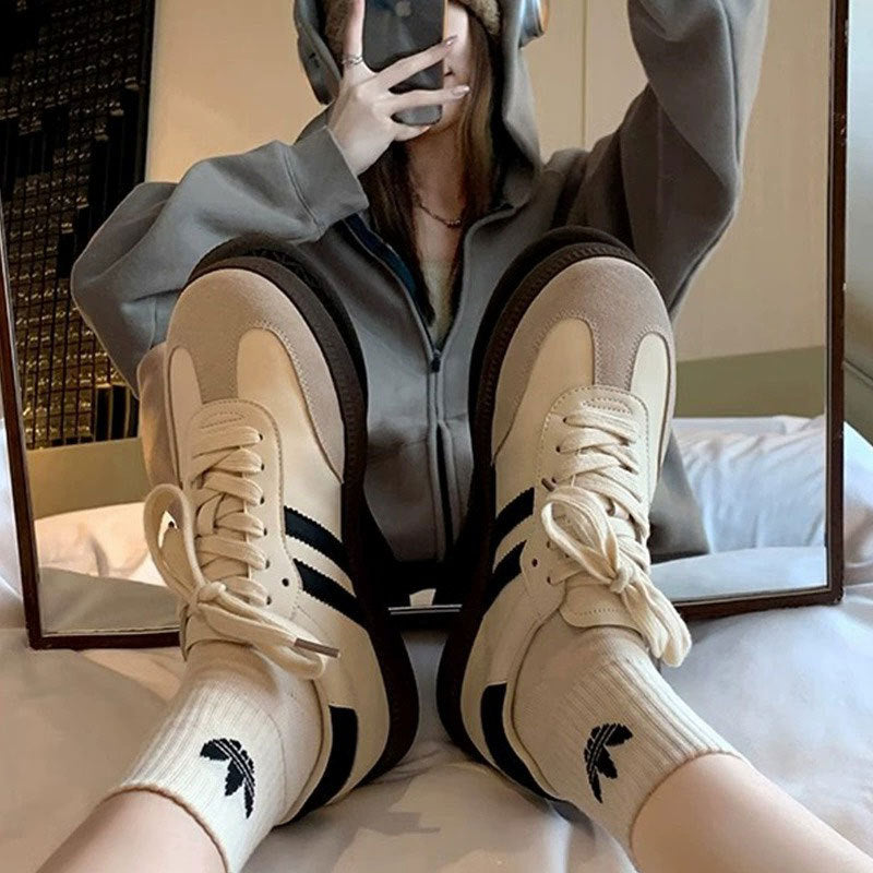 Women's Flat German Training White Spring Lightweight Soft Sole Casual Shoes