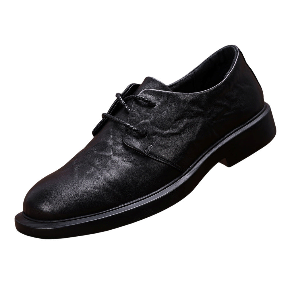 Men's Brown Business Formal Wear Soft British Style Green Leather Shoes