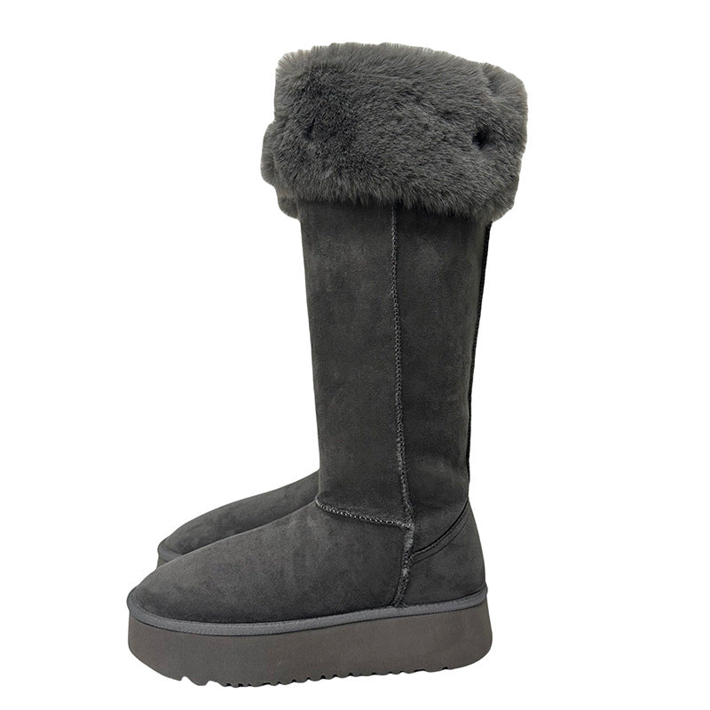 Knee-high Female Winter Platform Fleece-lined Thicker Snow Boots