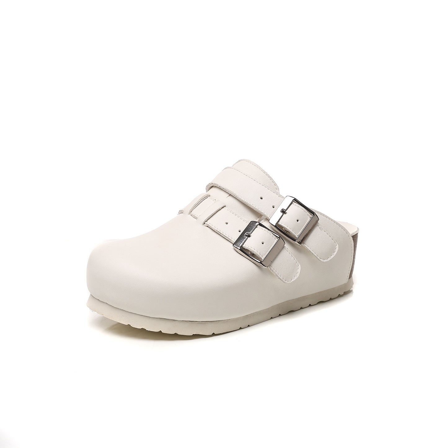 Women's Left Right Cowhide With Sheepskin Platform Slippers
