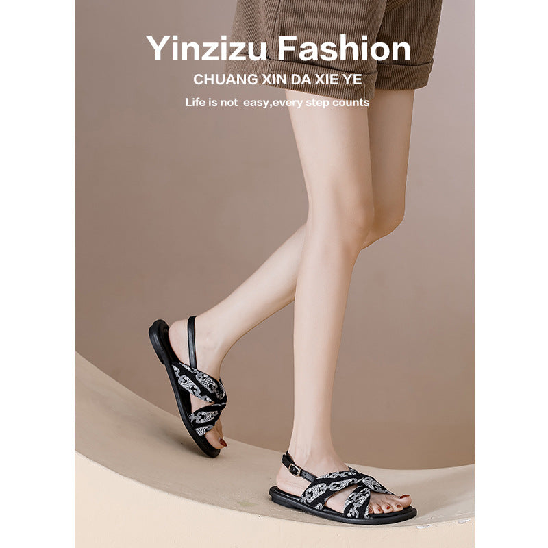 Women's Summer Fairy Style One Strap Beach Sandals