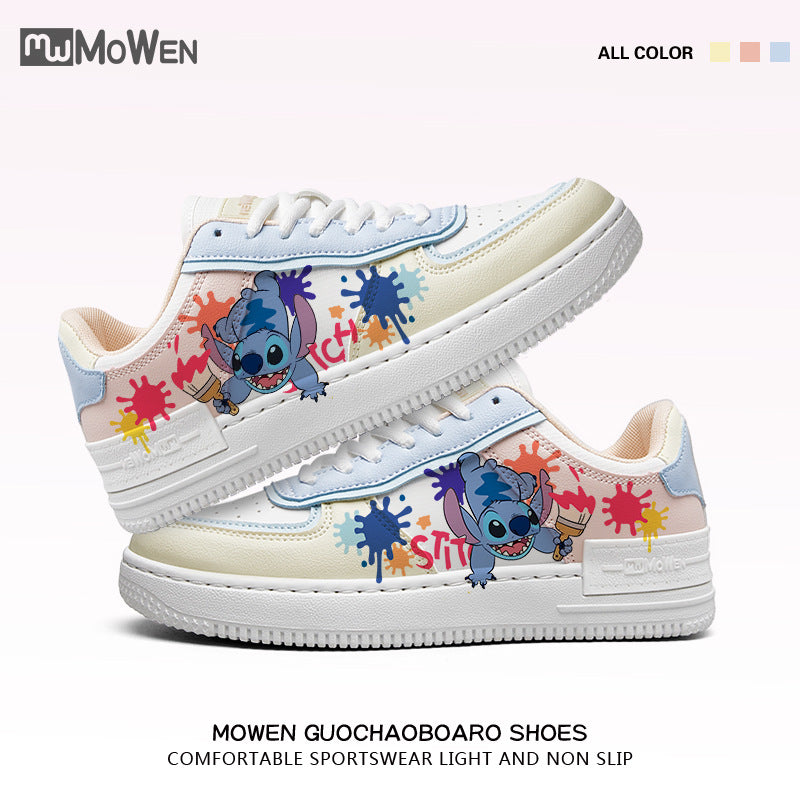 Joint Name Stitch Peripheral White Low Top Canvas Shoes