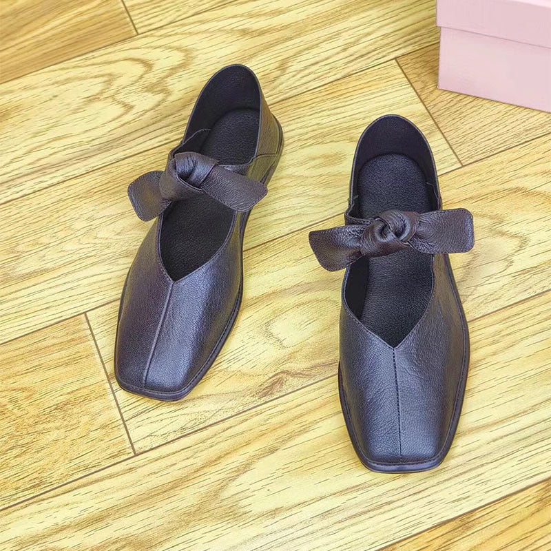 Women's Spanish Niche Pumps Ballet Square Toe Granny French Vintage Casual Shoes