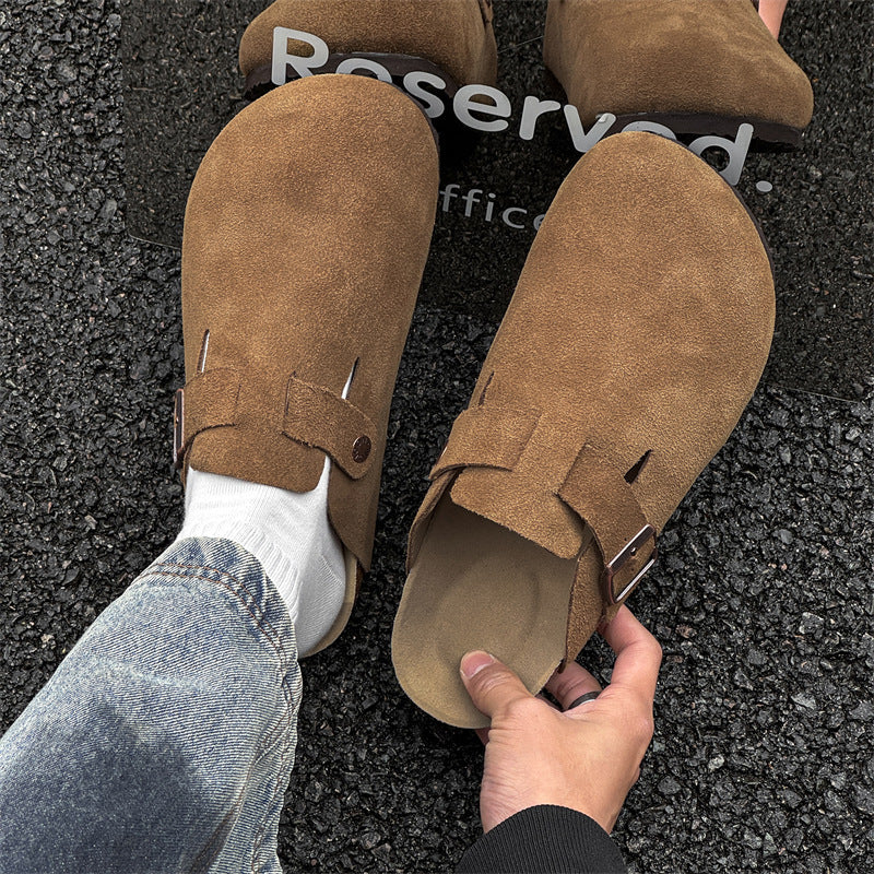 Slip-on Retro Minimalist Design High-grade Outerwear Sandals