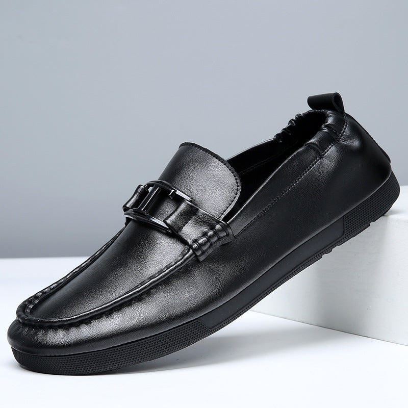 Men's Spring Fashion Business Breathable Comfortable Slip-on Leather Shoes