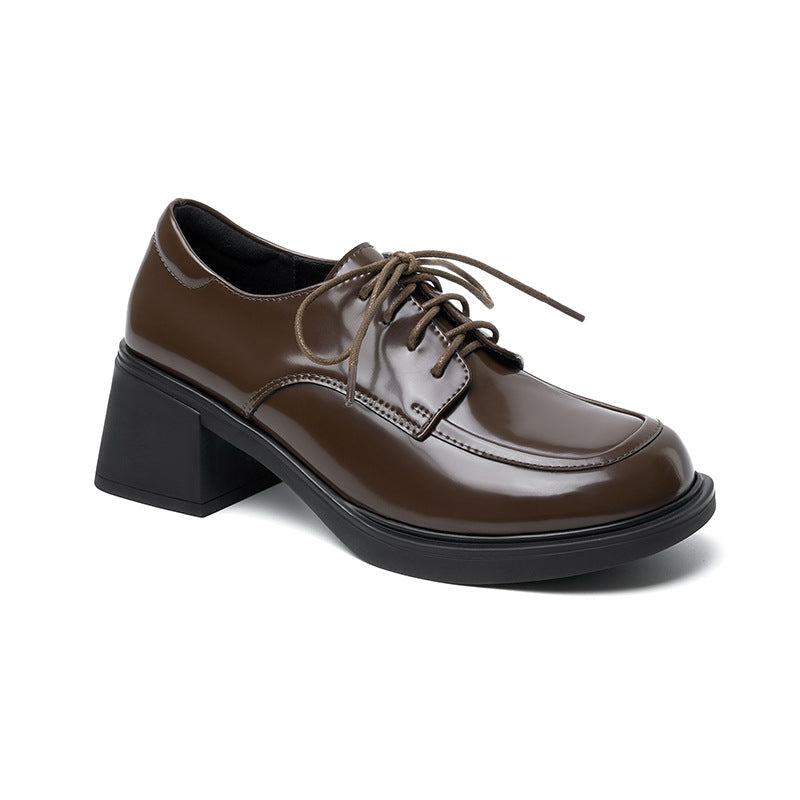 Women's Comfortable Soft British Chunky Lace Up Loafers