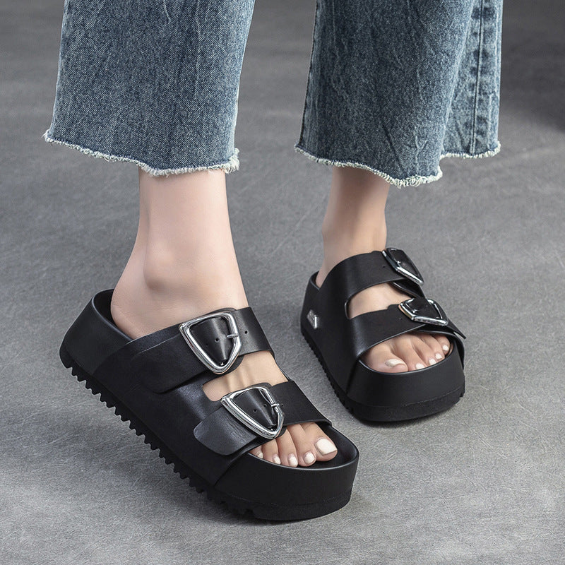 Women's Thick Bottom Outdoor Fashion Top Layer Slippers