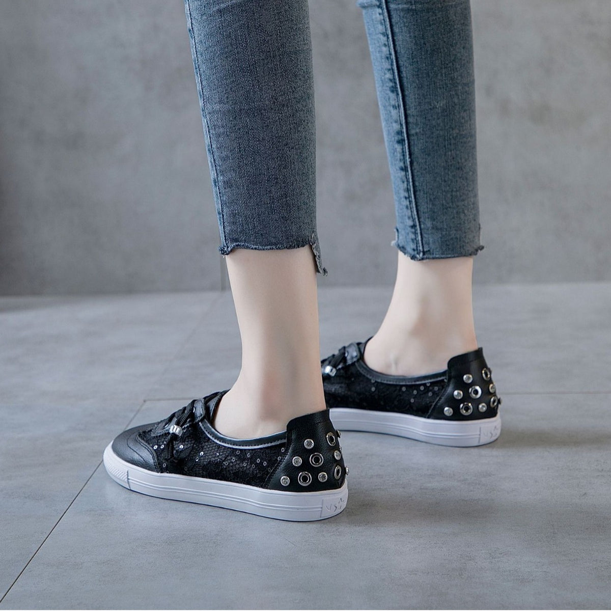 Women's White Authentic Hollow Out Korean Style Women's Casual Shoes