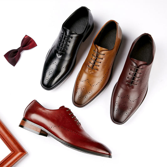 Men's Formal Wear Business Oxford Pumps Hand-rub Leather Shoes