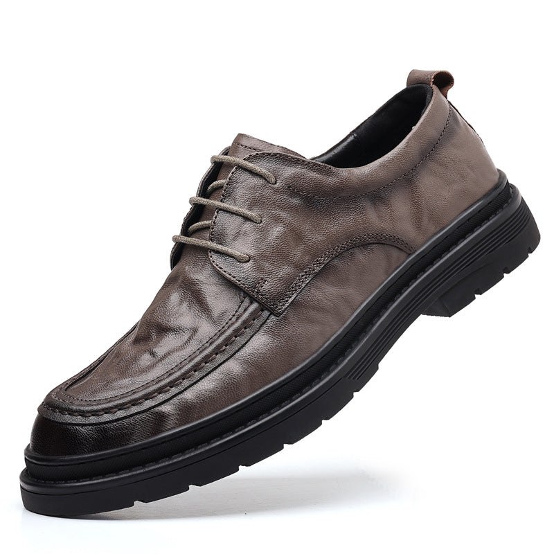 Men's Sheepskin Genuine Business Formal Wear Big Leather Shoes