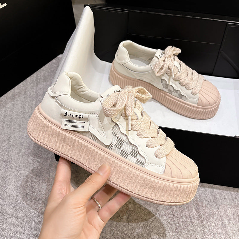 Women's Autumn Shell Toe Flat Korean Trendy Platform Leisure Sneakers