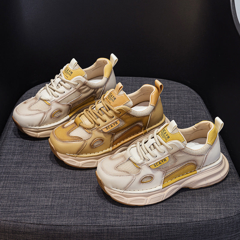Women's Dad Platform Pumps Breathable Mesh Running Women's Casual Shoes