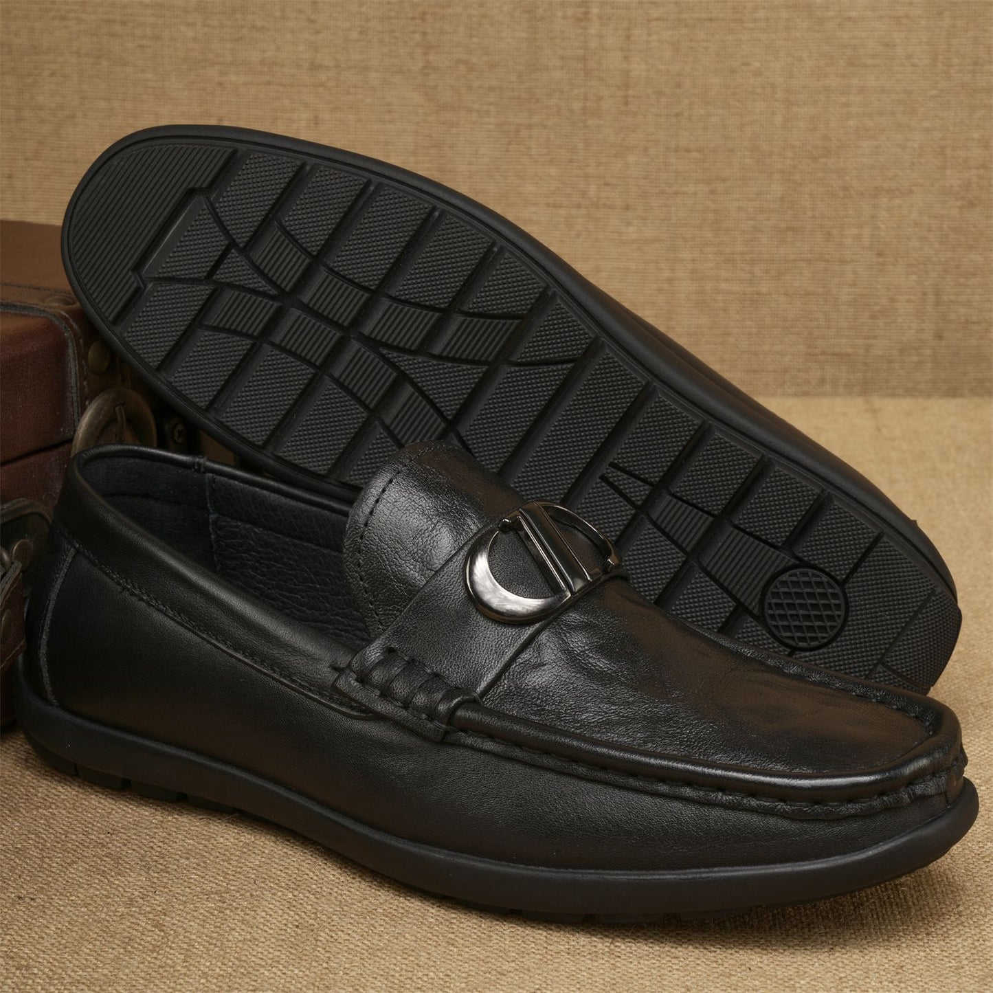 Men's Business Genuine Doug Retro Comfortable Pumps Loafers