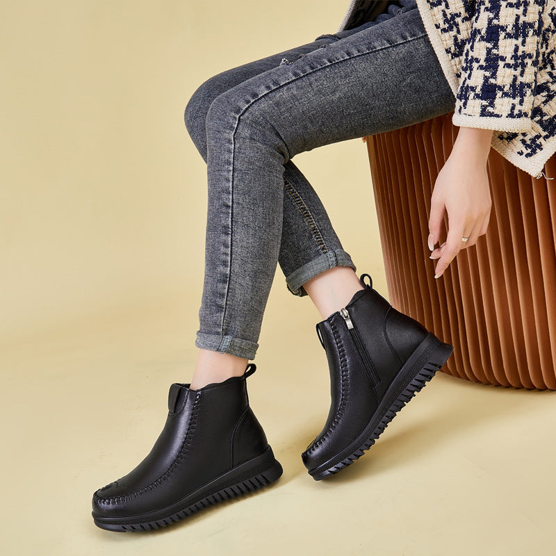 Women's & Men's Real Wool Mother's Cotton Winter Plus Veet Soft Bottom Women's Shoes