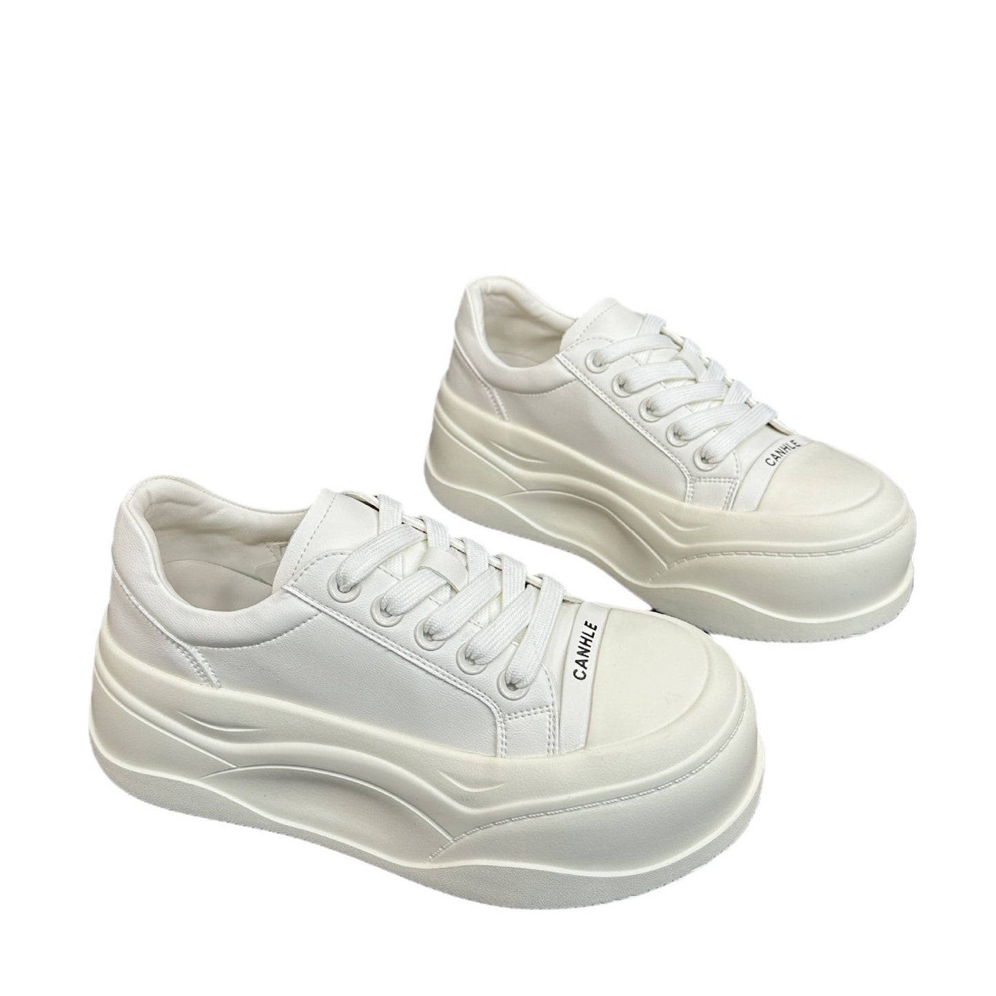 Retro Style White Spring Big Head Casual Shoes