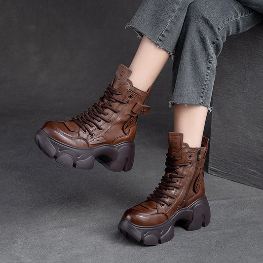 Women's Platform Martin Fleece-lined Thermal Booties First Women's Shoes