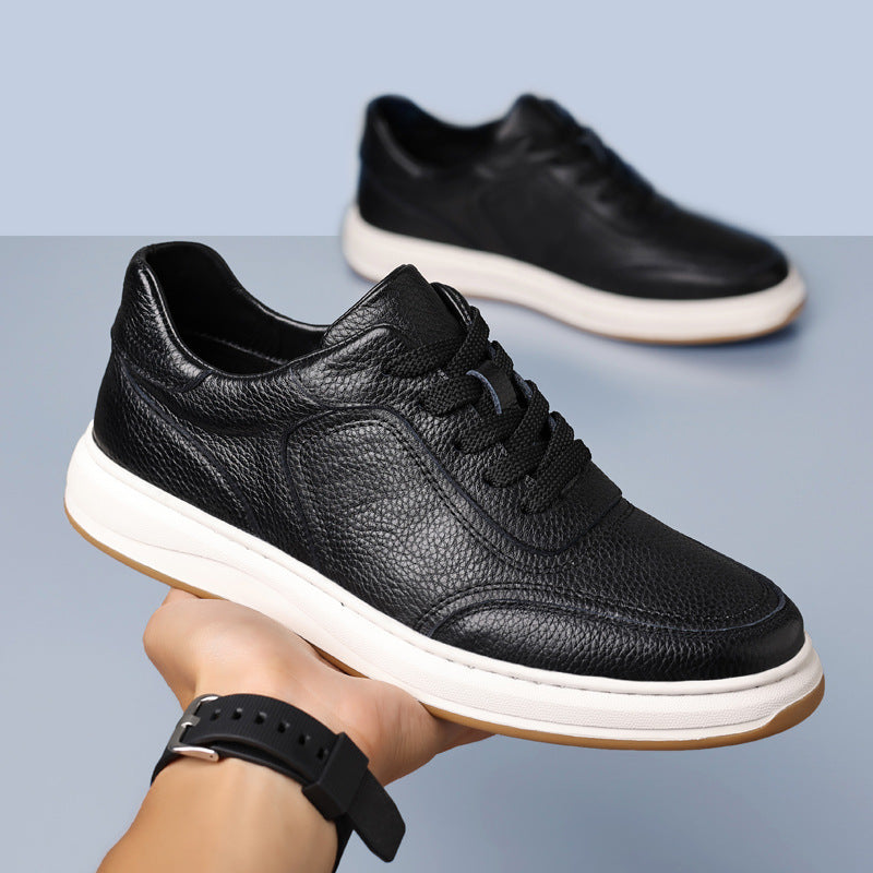Men's First Layer Cowhide Genuine Breathable Section Men's Board Shoes