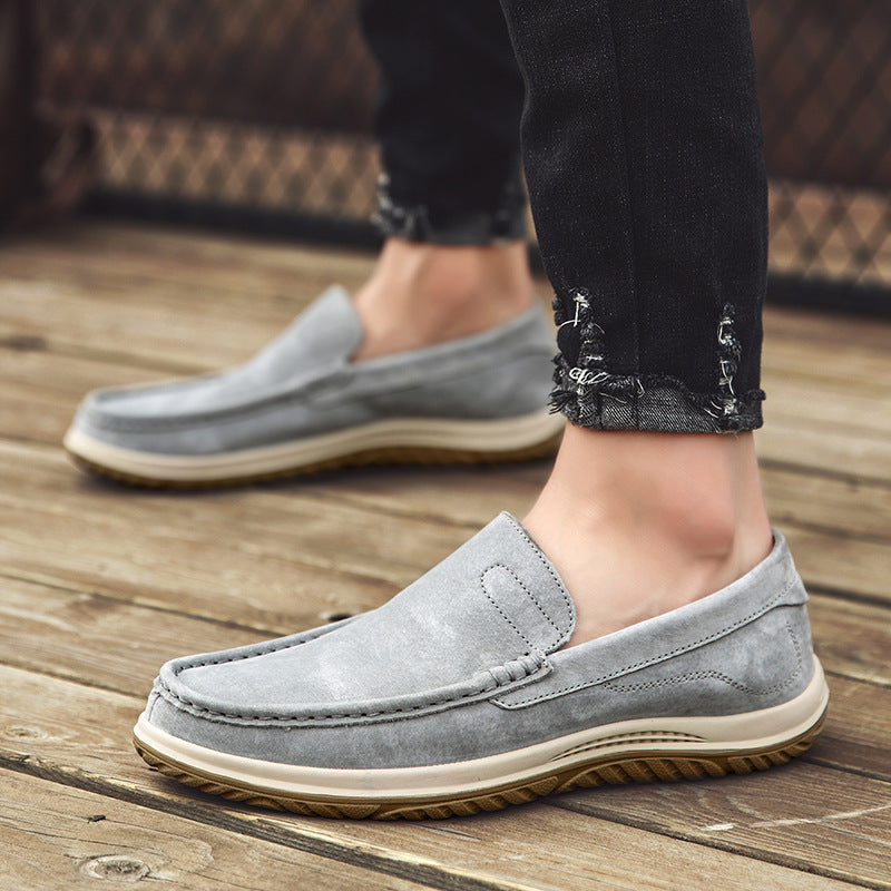 Men's Suede Tods Korean Fashion Slip-on Breathable Comfortable Men's Casual Shoes