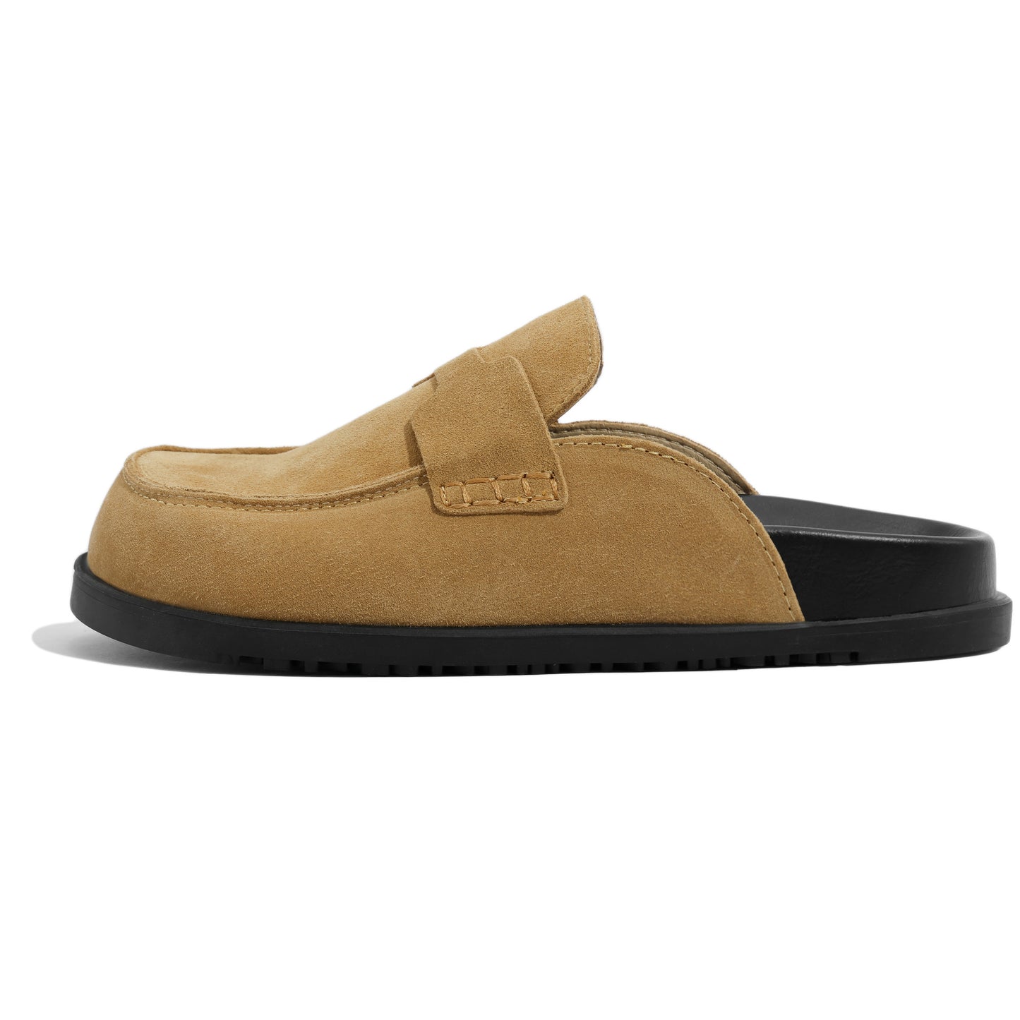 Women's Cowhide Toe Cap Half Soft Back Thick Lazy Sandals