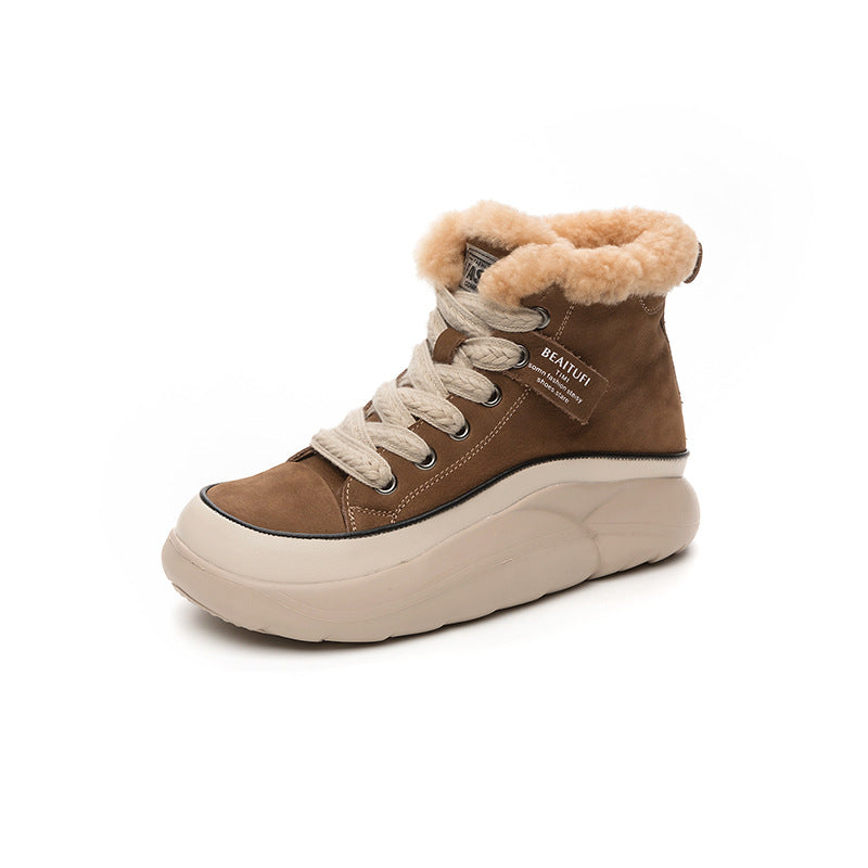 Women's Genuine Skinny Short Ankle Fleece-lined Warm Women's Shoes