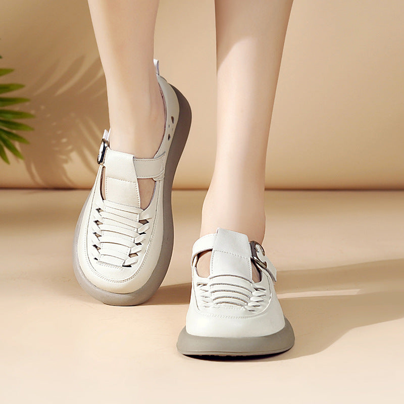 Women's Tendon Pumps Woven Hollowed Running February Mom Sandals