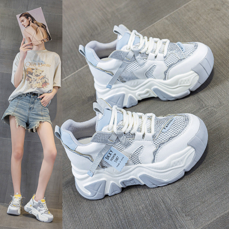 Women's Summer Platform Korean Style Rhinestone Dad Women's Casual Shoes