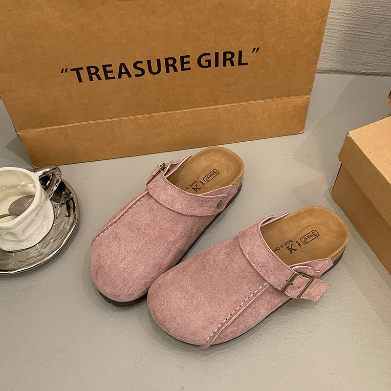 Women's Thick Bottom Increased Toe Cap Semi Slippers