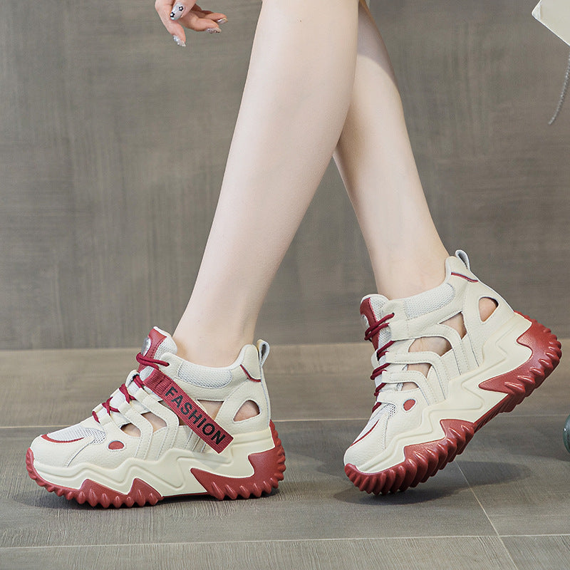 Women's Bottom Daddy Fried Street Summer Portable Show Feet Sneakers