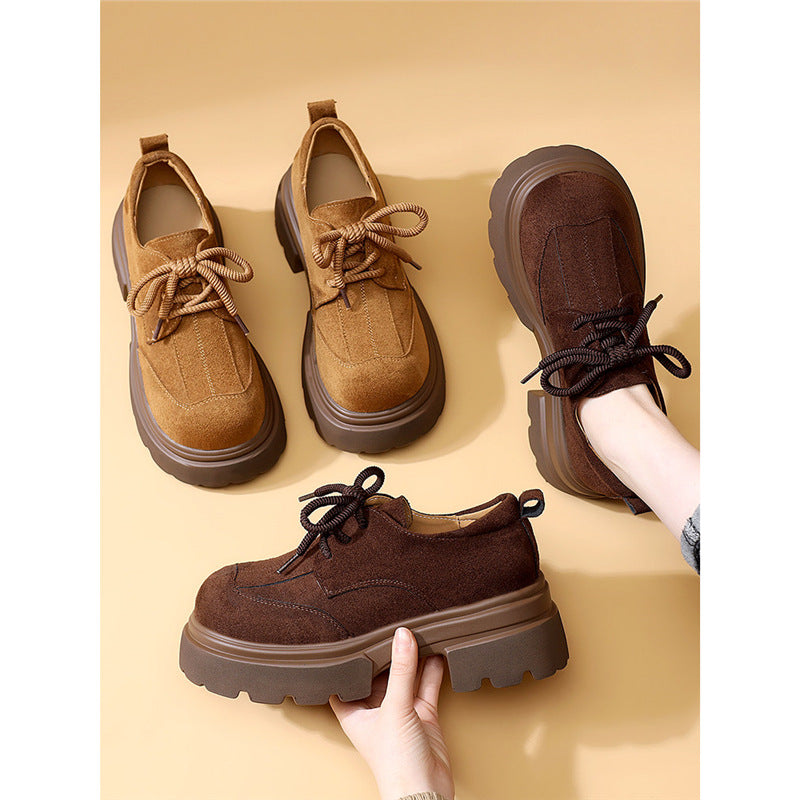 Women's Platform Genuine Inner Match Skirt Retro Women's Fashion Shoes