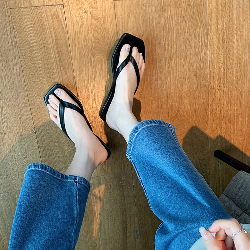 Grape Mom Summer Kitten High Flip-flops Heels