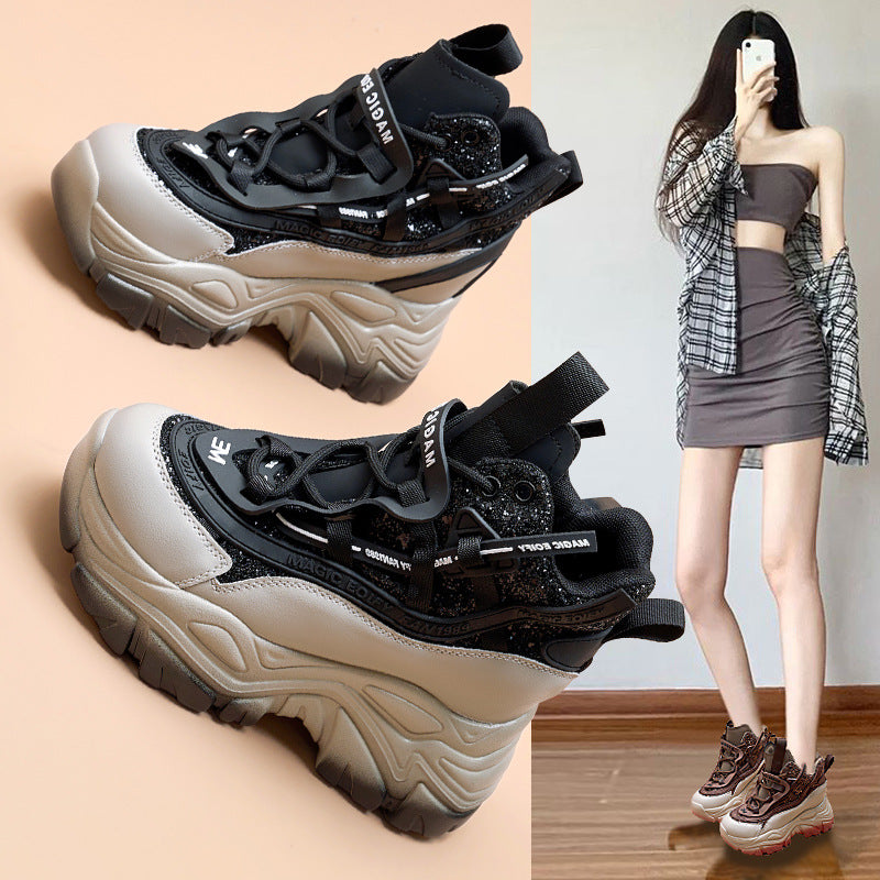 Women's Height Increasing Insole Dad Spring Versatile Women's Sports Shoes