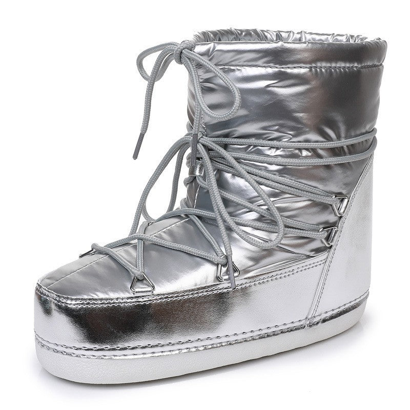 Basic Waterproof Space Short Tube Thickened Snow Boots
