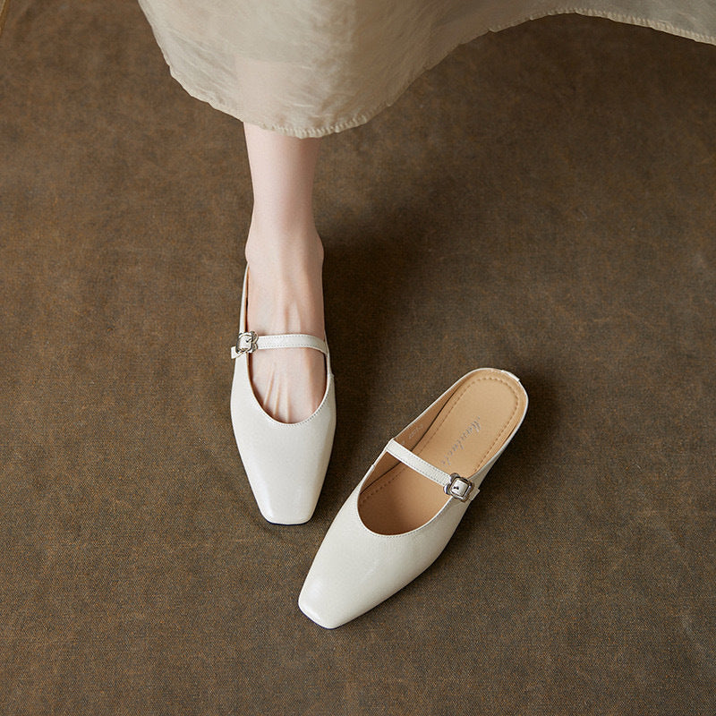 Women's Summer Gold Sier Closed Toe Flat Sandals