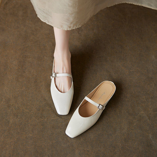 Women's Summer Gold Sier Closed Toe Flat Sandals