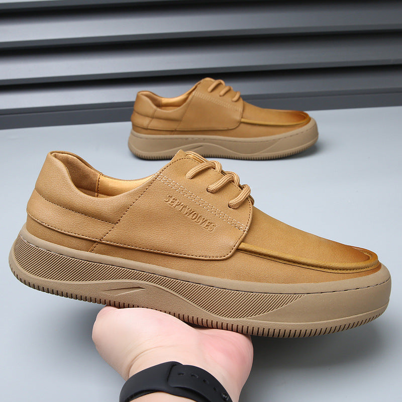 Men's Spring Genuine Platform Fashion Trend Comfort Men's Casual Leather Shoes