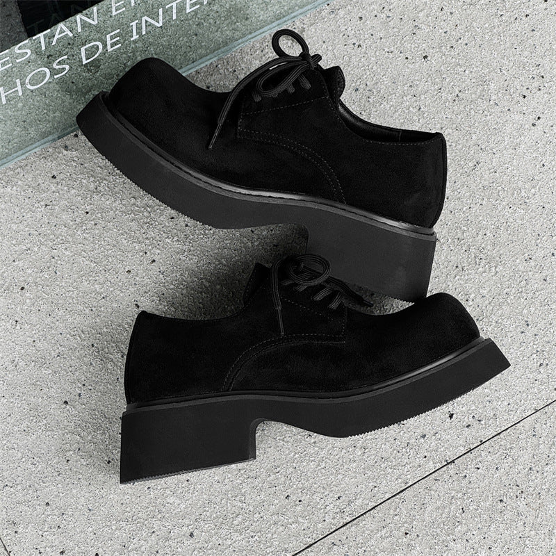 Men's American High Street Derby Big Head Leather Shoes