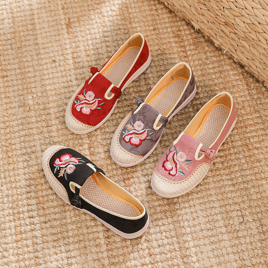 Winter Embroidered Old Cloth Female Versatile Mother Casual Shoes