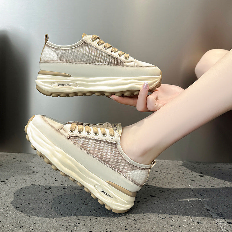 Women's Beautiful Platform White Summer Daddy Casual Shoes