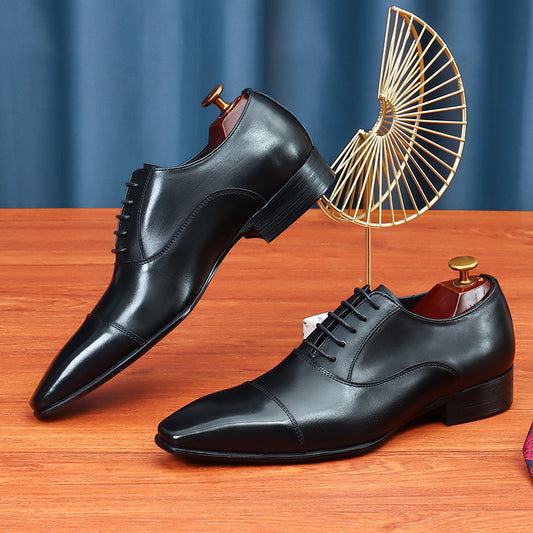 Men's Business Formal Wear Simple Oxford Lace Leather Shoes